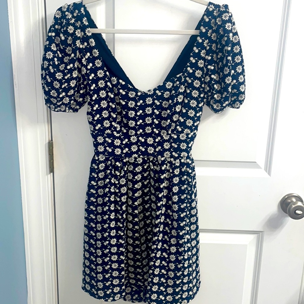 Francesca's Puff Sleeve Tie Dress Sz Small